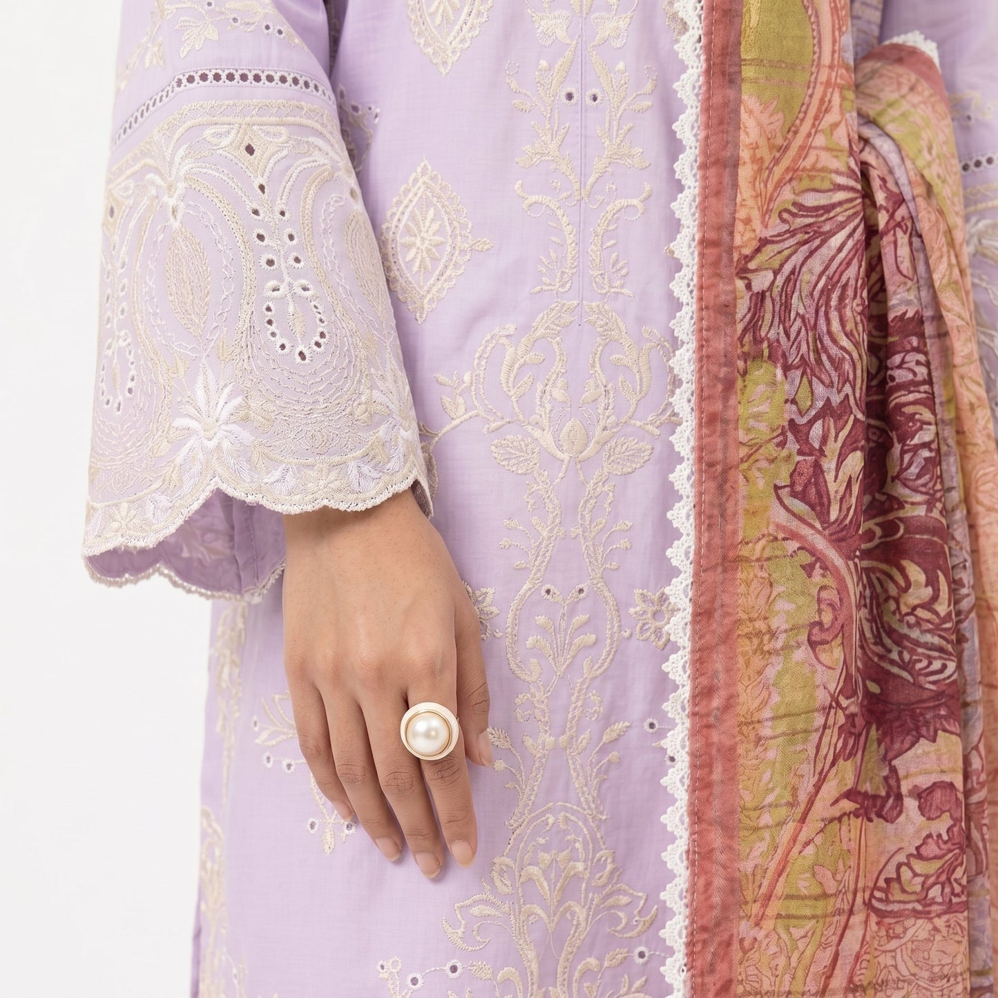 3 Piece Unstitched Embroidered Lawn Suit