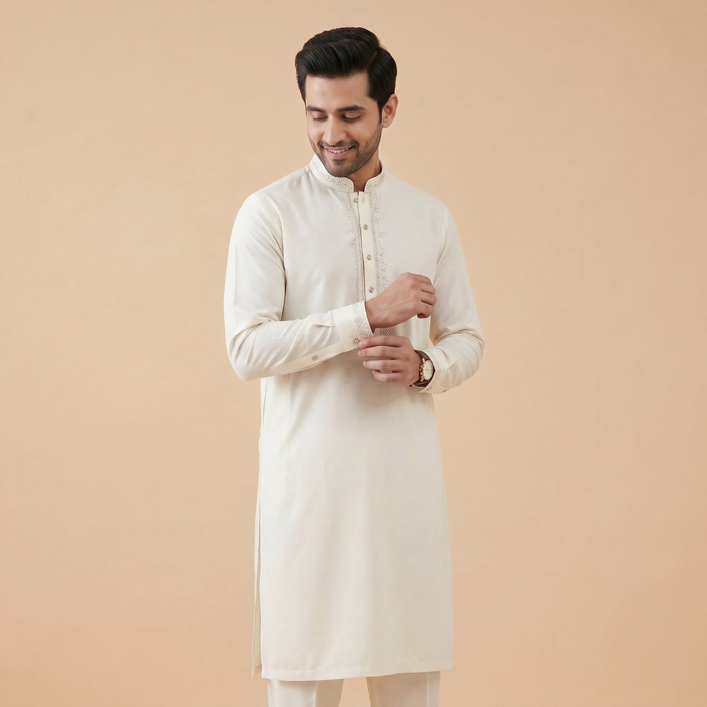 APPLE WHITE SEMI-FORMAL KAMEEZ SHALWAR