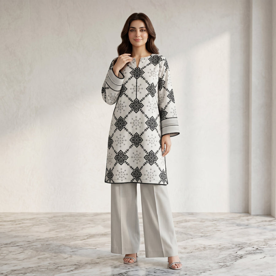 2 Piece Unstitched Embroidered Lawn Suit