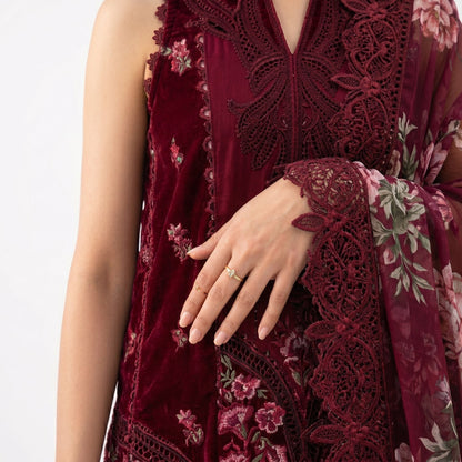 3 Piece Unstitched Embroidered Lawn Suit