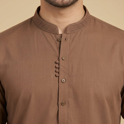 LITE BROWN SEMI-FORMAL KAMEEZ SHALWAR