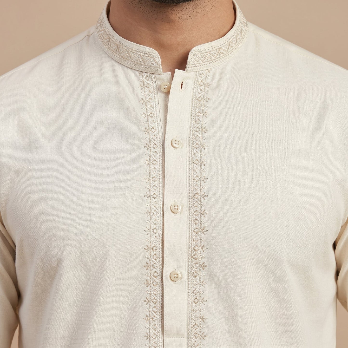 Cream SEMI-FORMAL KAMEEZ SHALWAR