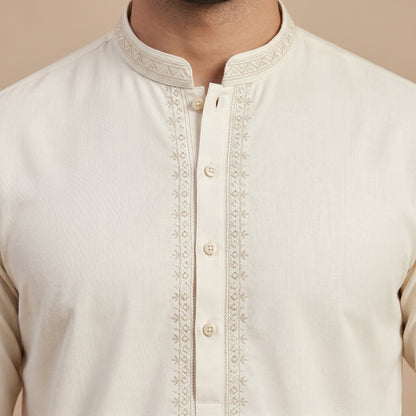 Cream SEMI-FORMAL KAMEEZ SHALWAR