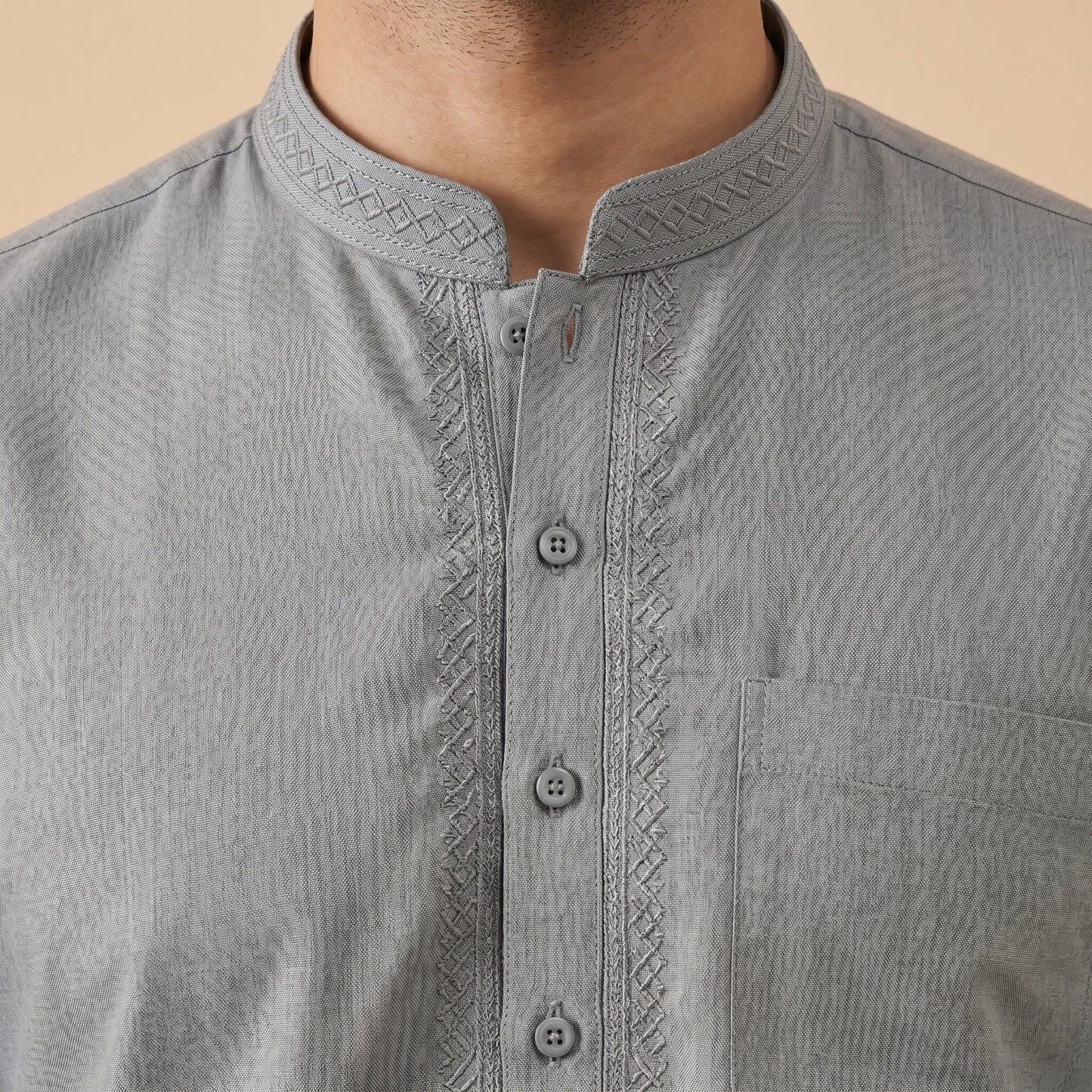GREY SEMI-FORMAL KAMEEZ SHALWAR