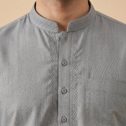 GREY SEMI-FORMAL KAMEEZ SHALWAR