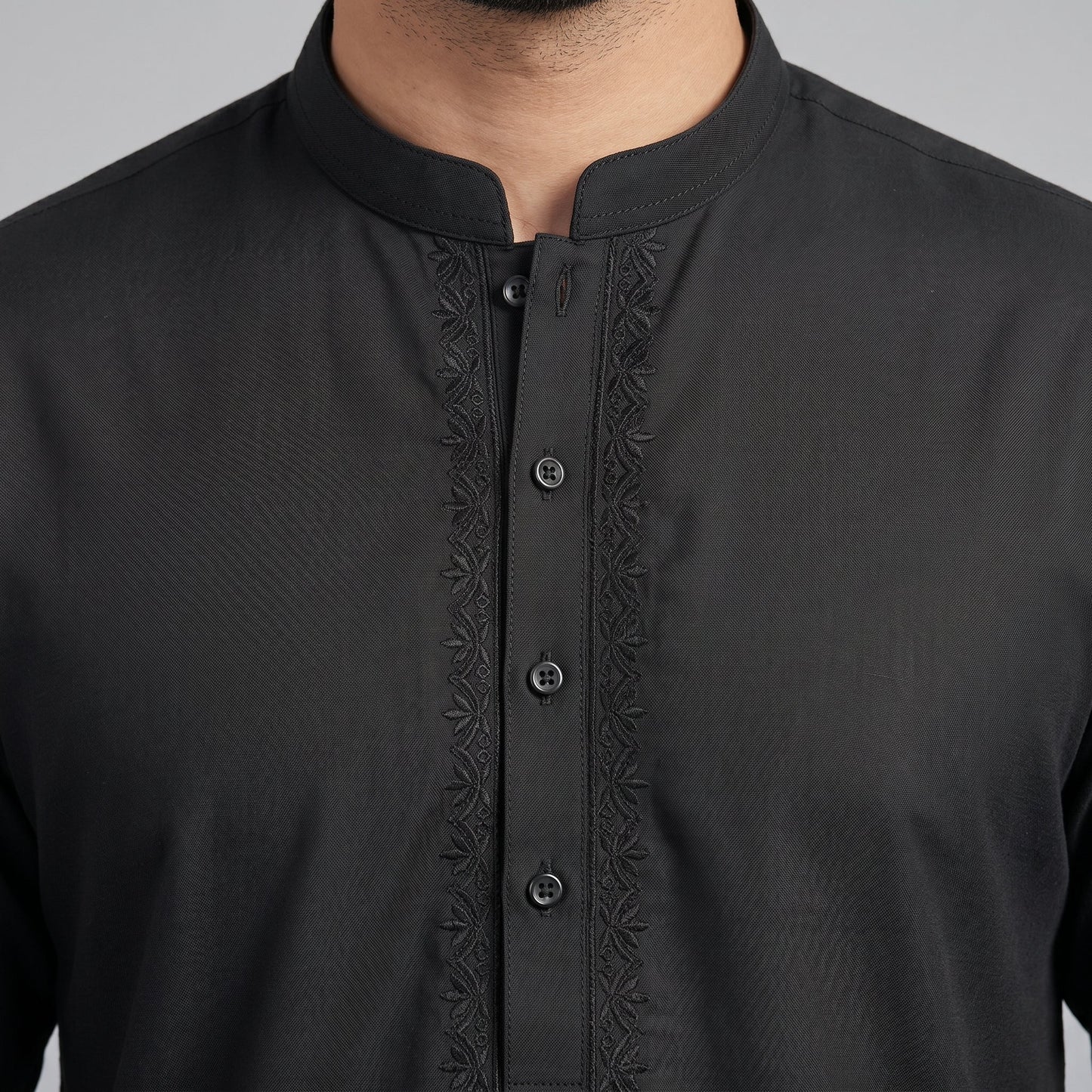 BLACK SEMI-FORMAL KAMEEZ SHALWAR