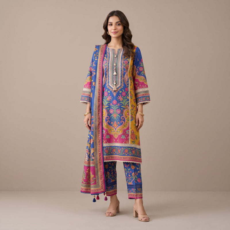 3 Piece - Printed Suit