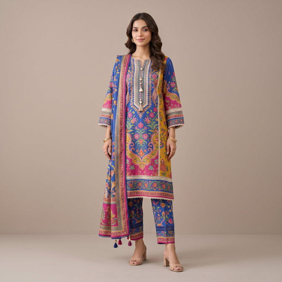 3 Piece - Printed Suit