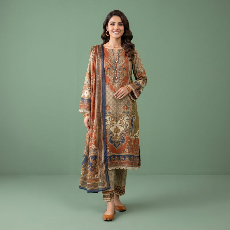 3 Piece - Printed Suit