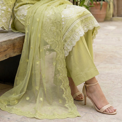 3 Piece Unstitched Embroidered Lawn Suit