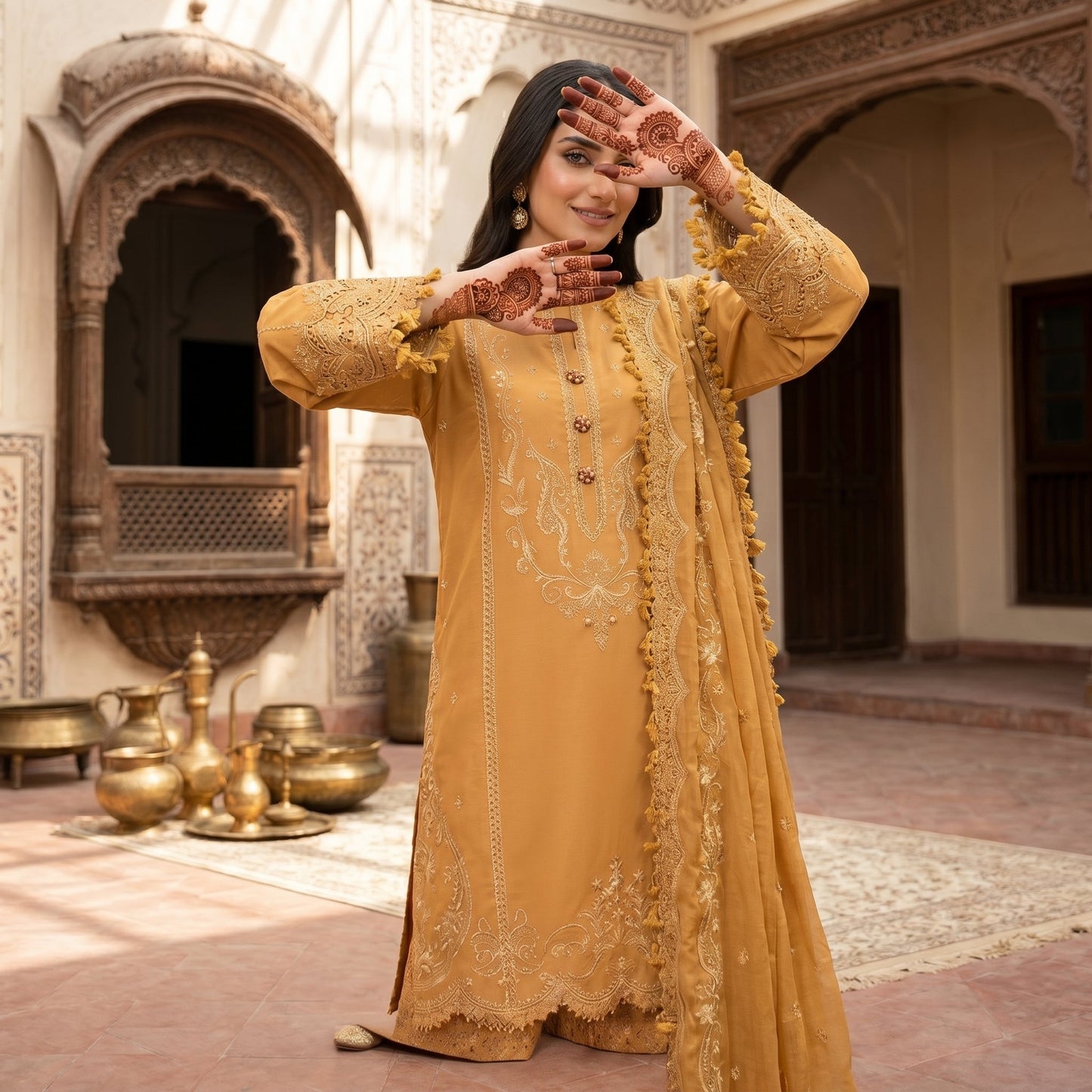 3 Piece Unstitched Embroidered Lawn Suit