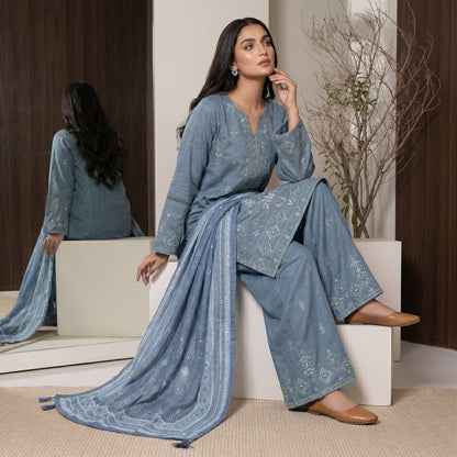3 Piece Unstitched Embroidered Lawn Suit
