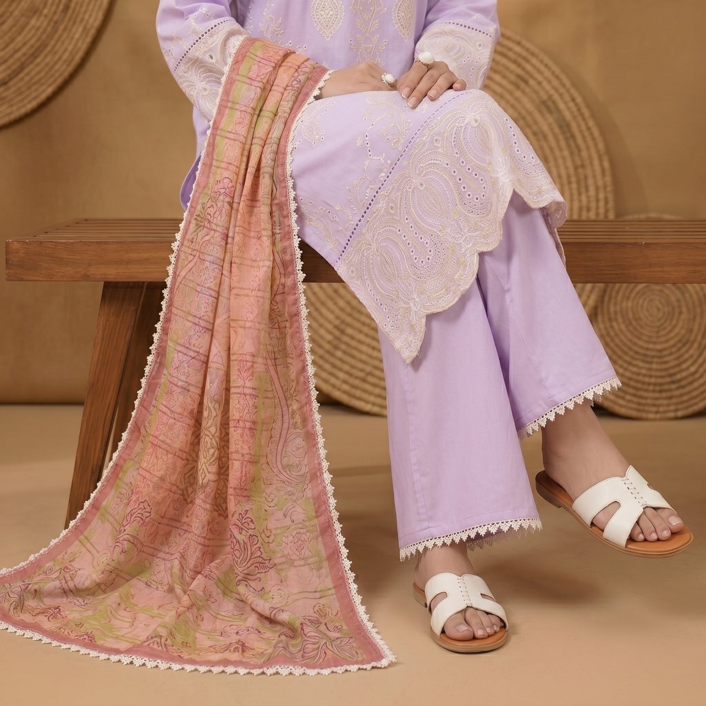 3 Piece Unstitched Embroidered Lawn Suit