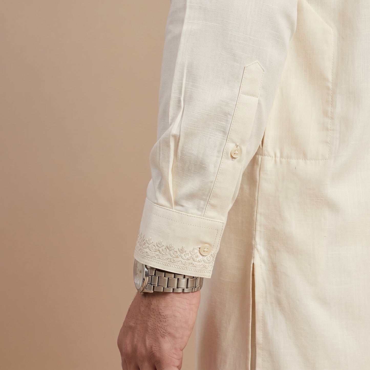 Cream SEMI-FORMAL KAMEEZ SHALWAR