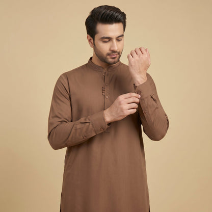 LITE BROWN SEMI-FORMAL KAMEEZ SHALWAR