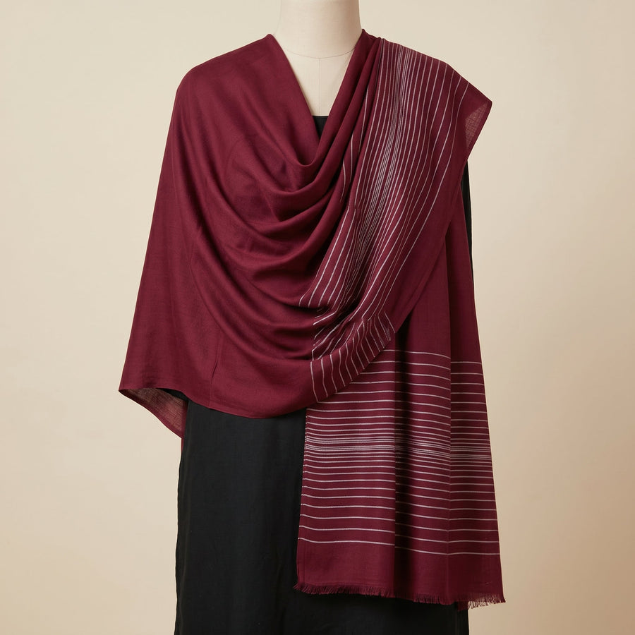 Maroon Pinstripe Stole