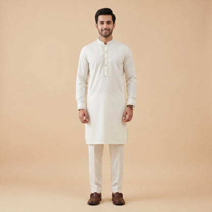 APPLE WHITE SEMI-FORMAL KAMEEZ SHALWAR