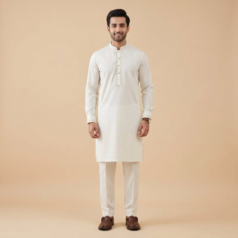 APPLE WHITE SEMI-FORMAL KAMEEZ SHALWAR