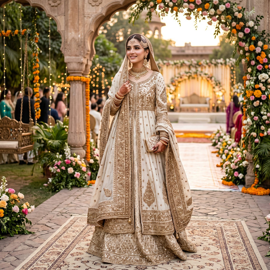 Ivory Empress Bridal Peshwas