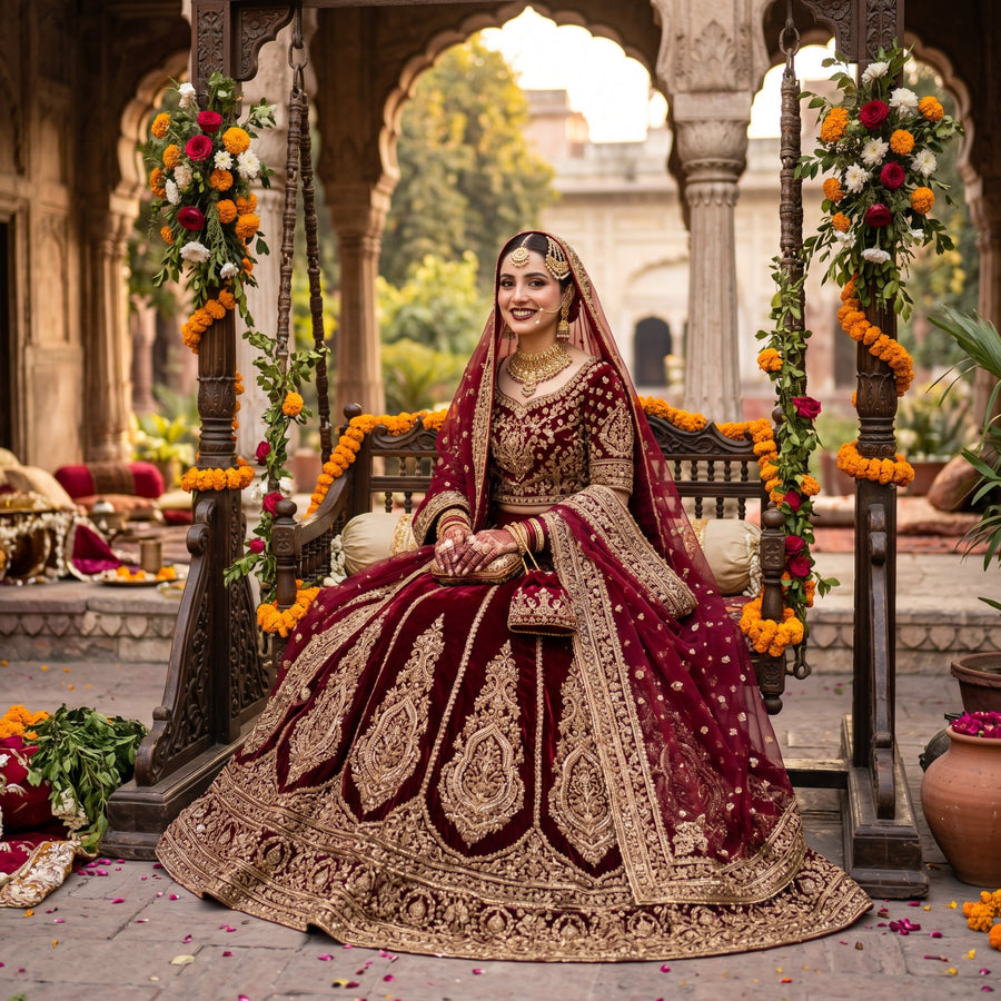 Maroon Majesty Bridal Lehenga